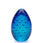 Peso Tela Grande Oval Água-marinha Murano Cristais Cadoro