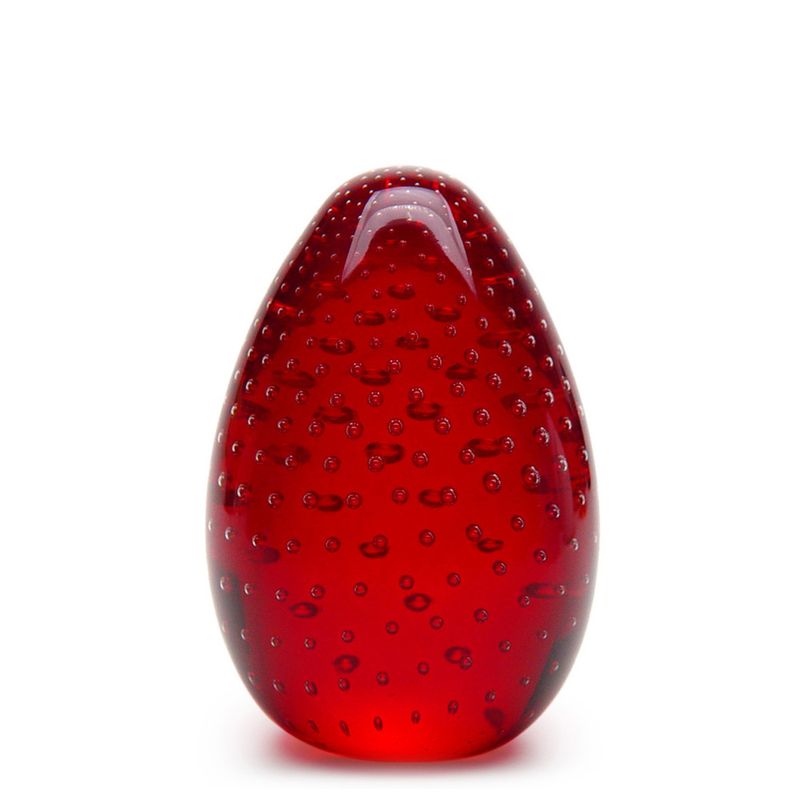 Peso Tela Grande Oval Vermelho Murano Cristais Cadoro