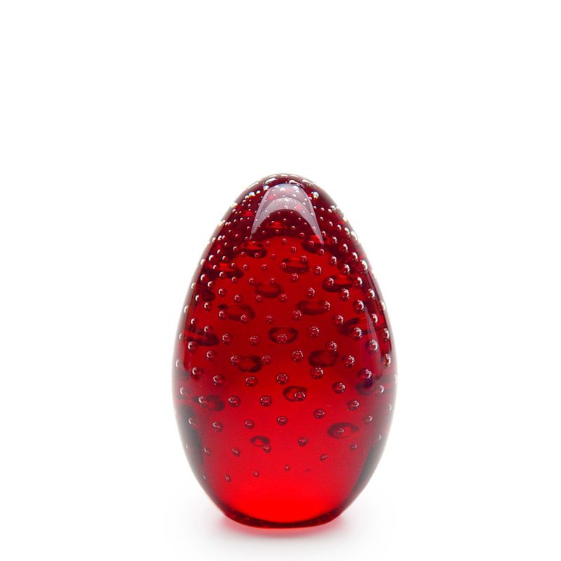 Peso Tela Oval Vermelho Murano Cristais Cadoro