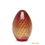 Peso Tela Oval Vermelho com Ouro Murano Cristais Cadoro