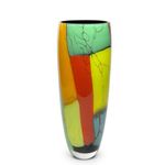 Vaso 333 MS Lascas Coloridas Murano Cristais Cadoro