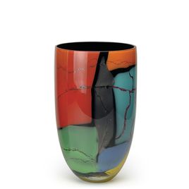 Vaso 444 MS Lascas Coloridas Murano Cristais Cadoro