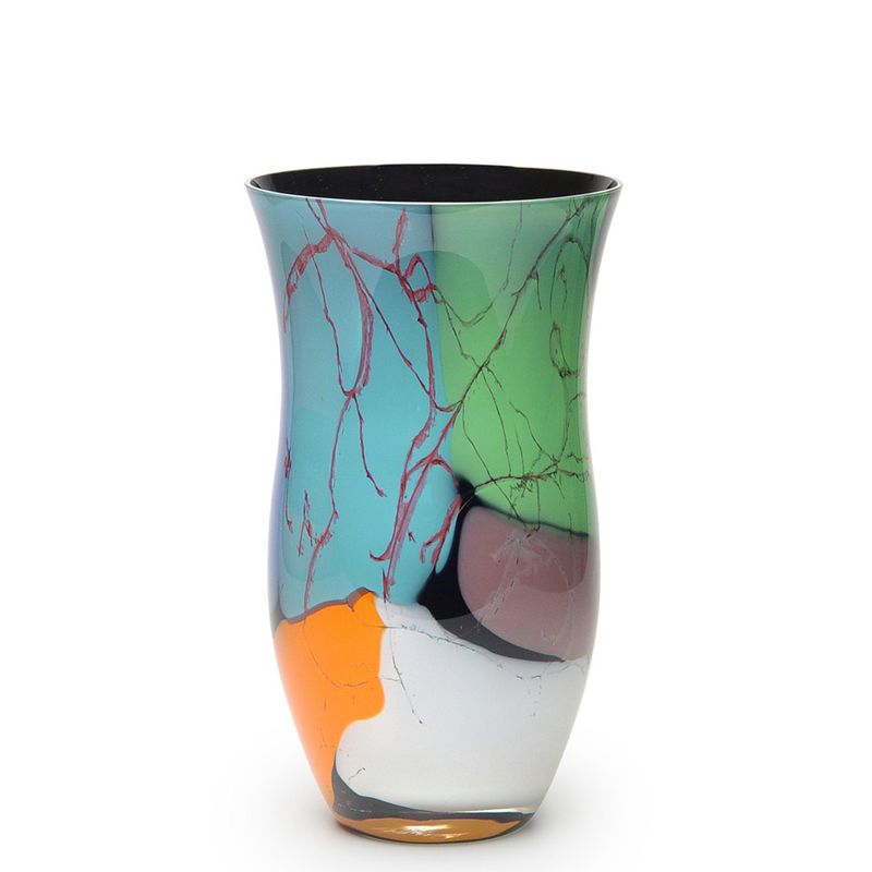 Vaso 49 MS Lascas Coloridas Murano Cristais Cadoro