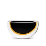 Vaso 94 MS Bicolor Preto com Âmbar Murano Cristais Cadoro