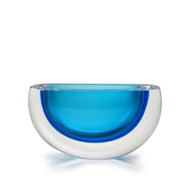 Vaso 94 MS Bicolor Verde com Água-marinha Murano Cristais Cadoro
