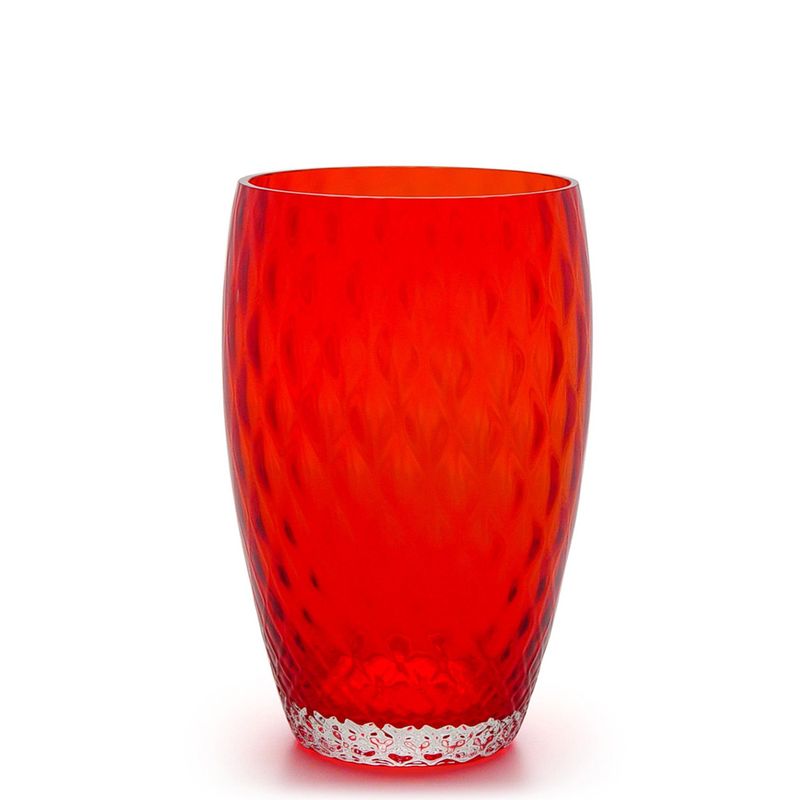 Vaso AD4 Baloton Vermelho Murano Cristais Cadoro