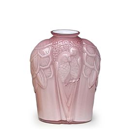 Vaso Fauna Roxo Leitoso Murano Cristais Cadoro