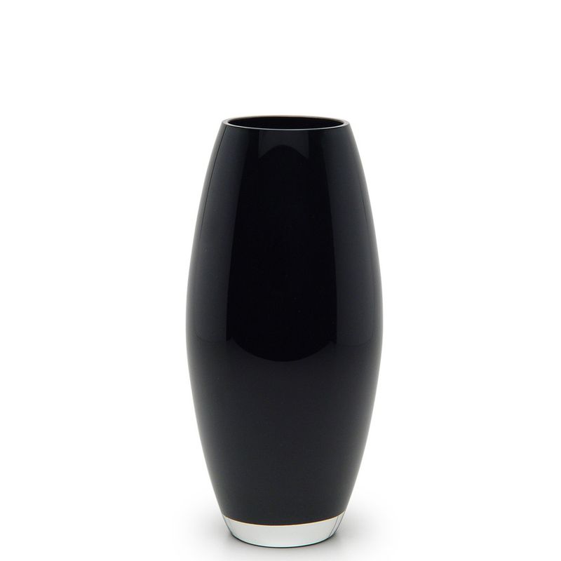 Vaso Oliva G Leitoso Preto Murano Cristais Cadoro