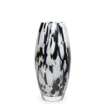 Vaso Oliva G Multicor Preto e Branco Murano Cristais Cadoro