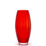 Vaso Oliva G Ondulado Vermelho Murano Cristais Cadoro