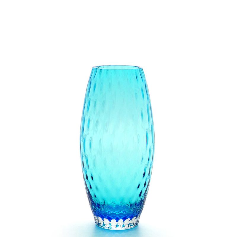 Vaso Oliva P Baloton Água-marinha Murano Cristais Cadoro