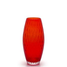 Vaso Oliva P Baloton Vermelho Murano Cristais Cadoro