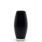 Vaso Oliva P Leitoso Preto Murano Cristais Cadoro