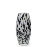 Vaso Oliva P Multicor Preto e Branco Murano Cristais Cadoro