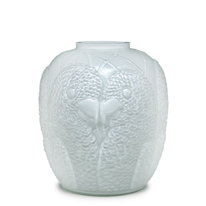 Vaso Papagaio Branco Leitoso Murano Cristais Cadoro