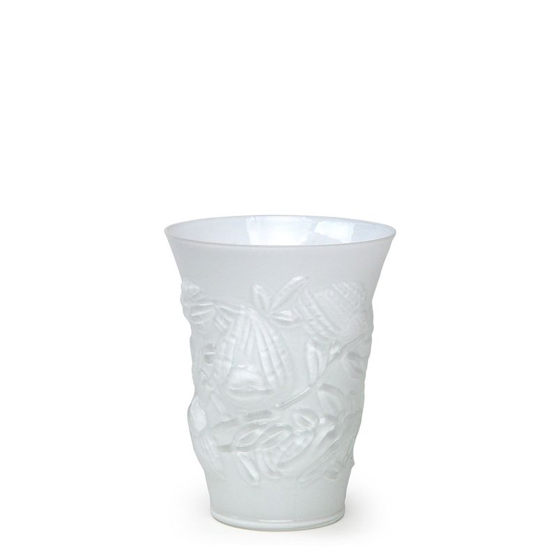 Vaso Pássaro Branco Leitoso Murano Cristais Cadoro