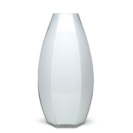 Vaso Sextavado Alto nº 2 Branco Murano Cristais Cadoro