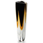 Vaso Triangular nº 1 Bicolor Preto com Âmbar Murano Cristais Cadoro