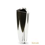 Vaso Triangular nº 2 Preto com Ouro Murano Cristais Cadoro