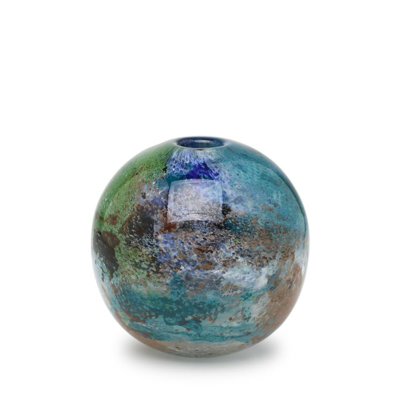 Vaso Bola Mini Planeta Terra Murano Cristais Cadoro