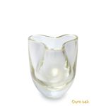 Vasinho Trevo 3 Transparente com Ouro Murano Cristais Cadoro