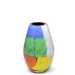 Vaso 24 MS Reto Lascas Coloridas Murano Cristais Cadoro