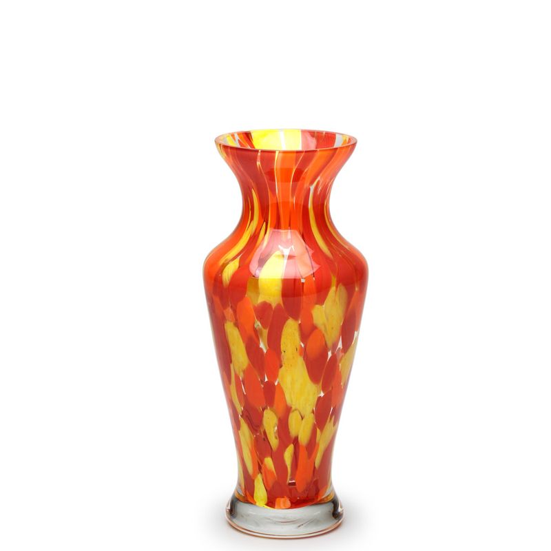 Vasinho 77 Multicor Amarelo, Laranja e Coral Murano Cristais Cadoro