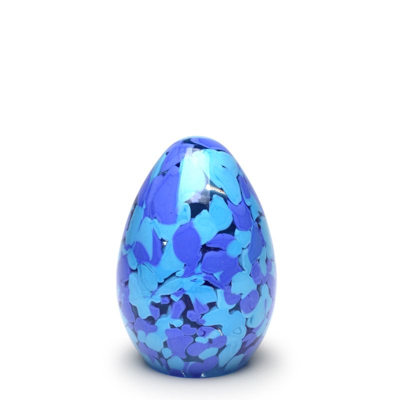 Peso Multicor Pequeno Oval Azul e Água-marinha Murano Cristais Cadoro