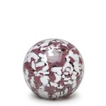 Peso Multicor Grande Bola Branco e Roxo Murano Cristais Cadoro