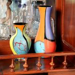 Vaso 83 Milênio Lascas Coloridas Murano Cristais Cadoro