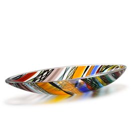 Bowl Canoa Pequena Hippie Murano Cristais Cadoro