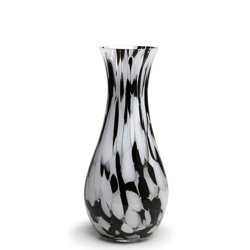 Vaso 83 Multicor Preto e Branco Murano Cristais Cadoro