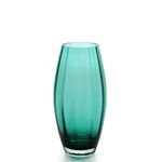 Vaso Oliva P Ondulado Verde Murano Cristais Cadoro