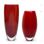 Par de Vasos 54 e 55 MS Fenício Vermelho Murano Cristais Cadoro