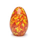 Peso Multicor Grande Oval Amarelo, Laranja e Coral Murano Cristais Cadoro