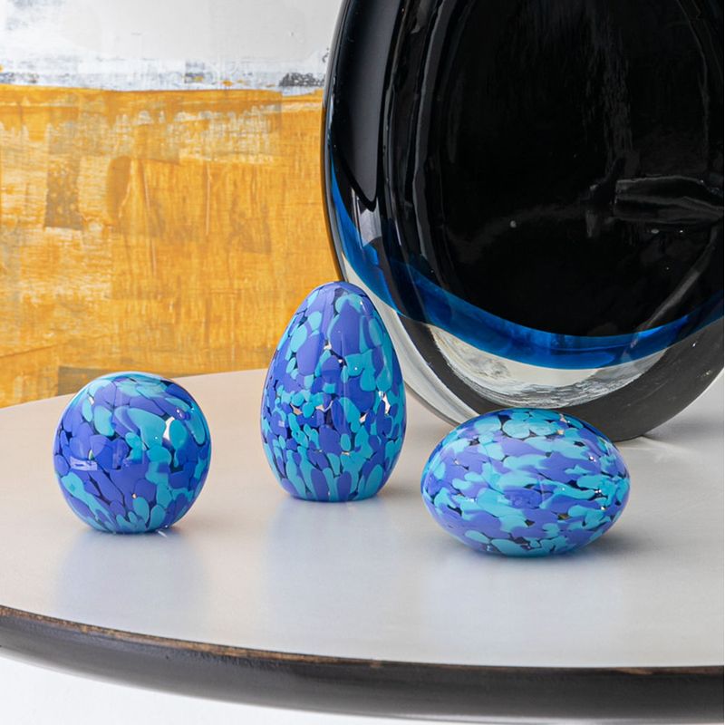 Peso Multicor Pequeno Bola Azul e Água-marinha Murano Cristais Cadoro