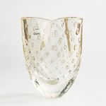 Vasinho Trevo 3 Tela Transparente com Ouro Murano Cristais Cadoro