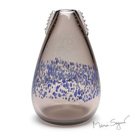 Vaso Pequeno Roxo com detalhes Pontilhados em Azul