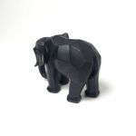 Escultura Elefante Preto Fosco Grande
