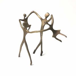 Escultura Família Ciranda Casal +2 Meninas em Bronze