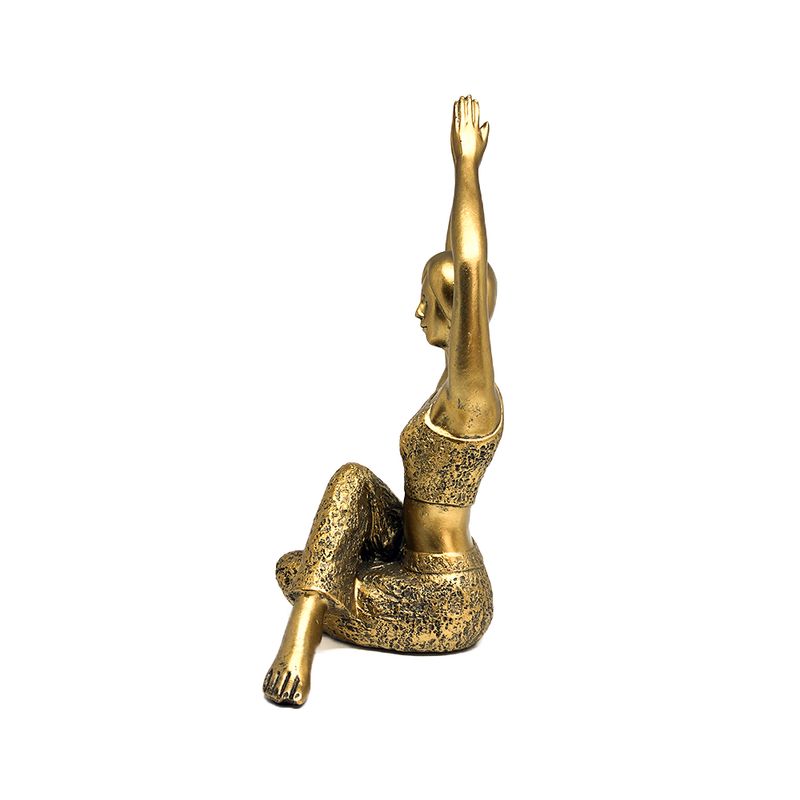 Escultura Yoga Dourada - Posição Lótus