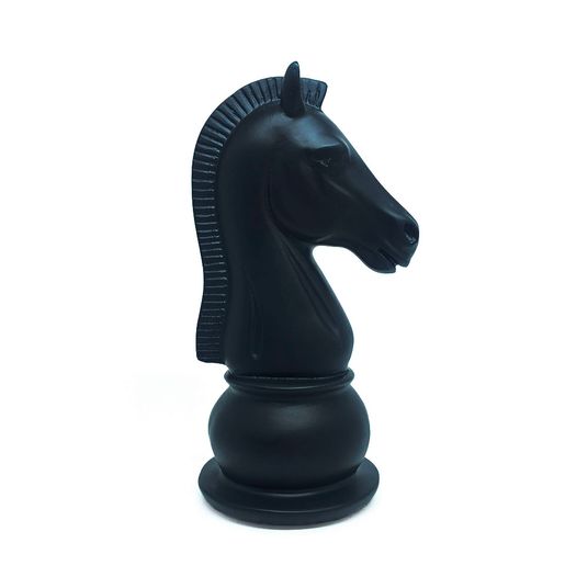 Busto de Cavalo Xadrez Efeito Preto Com Dourado Decoração em 2023