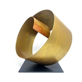 Escultura Metálica Espiral G - Dourada