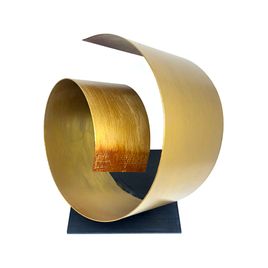 Escultura Metálica Espiral G - Dourada