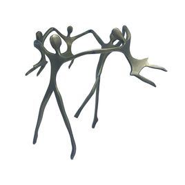 Escultura Família Ciranda Casal +3 Meninas em Bronze