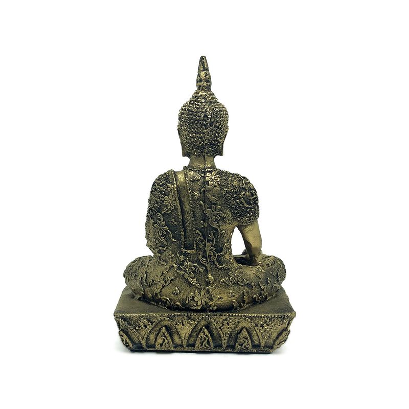 Escultura Buda Decorativo P com Base - Dourado