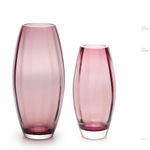 Par de Vasos Oliva G e P Ondulado Roxo Murano Cristais Cadoro