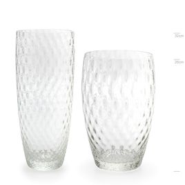 Par de Vasos AD3 e AD4 Baloton Transparente Murano Cristais Cadoro