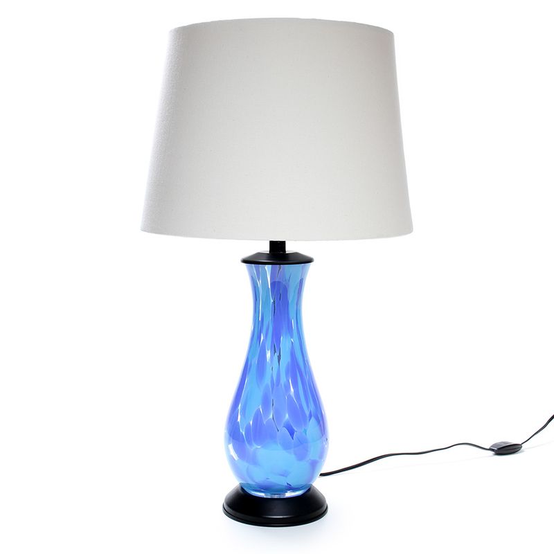 Abajur 54 cm Multicor Azul e Água-marinha Murano Cristais Cadoro