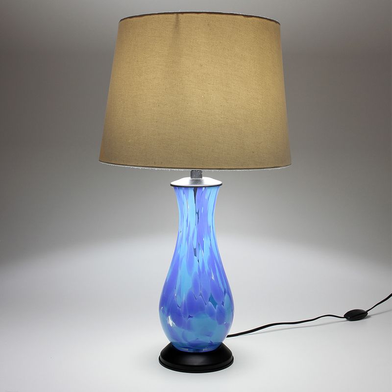 Abajur 54 cm Multicor Azul e Água-marinha Murano Cristais Cadoro